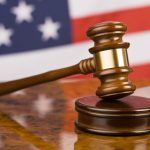 Gavel and american flag